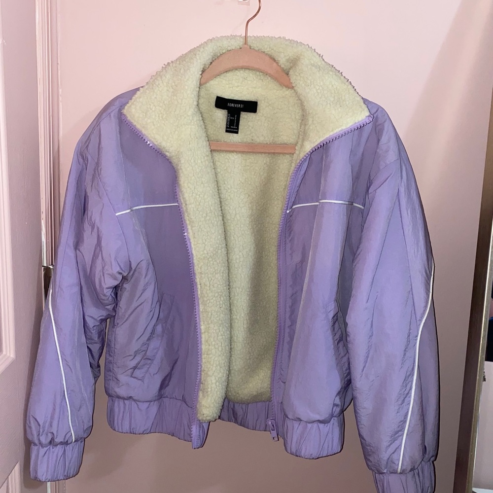 sherpa lined windbreaker jacket